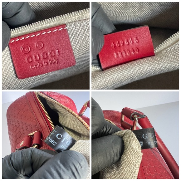 Gucci Micro Guccissima Boston Bag Red Style 449646 - Picture 8 of 10